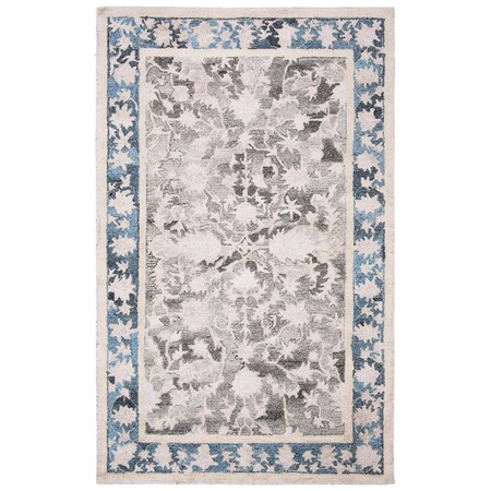 Safavieh 2 ft.-3 in. x 8 ft. Abstract 100 Percent Wool Pile Runner Rug Beige & Blue ABT625B-28